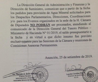 En Diputados ya no repartirán botellas con agua