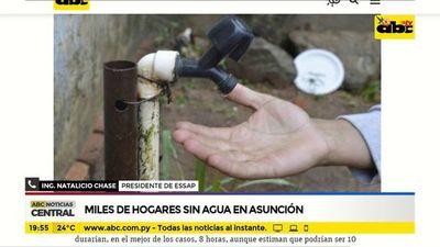 Miles de hogares sin agua en Asunción - ABC Noticias - ABC Color