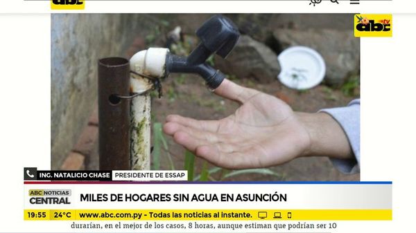 Miles de hogares sin agua en Asunción - ABC Noticias - ABC Color