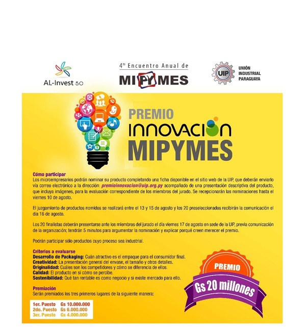 Unión Industrial Paraguaya lanza 'Premio Innovación MIPYMES'