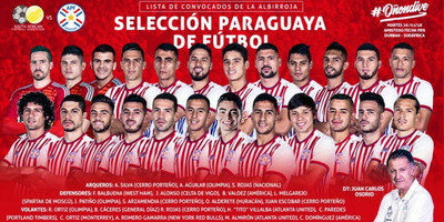 Selección Paraguaya de Fútbol, lista de seleccionados