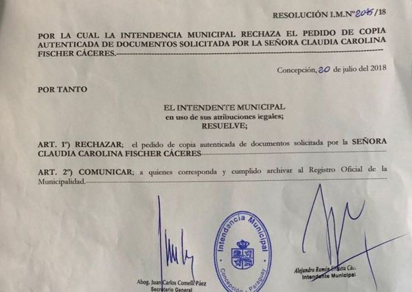 ¿Qué oculta?: Intendente de Concepción viola groseramente Ley de Transparencia | Radio Regional 660 AM