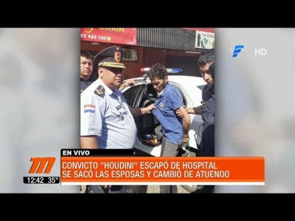 Convicto escapó de Hospital, se sacó las esposas y hasta se cambió de ropa