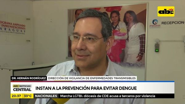 Instan a la prevención para evitar el dengue - ABC Noticias - ABC Color