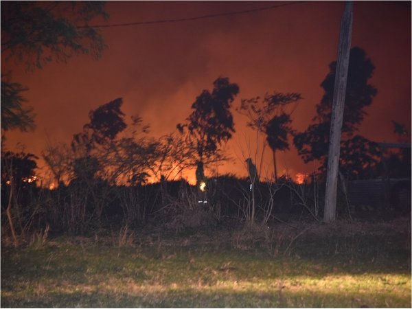 Bomberos controlan incendio forestal en Ypacaraí