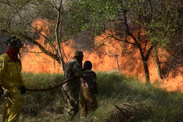 El fuego sigue incontrolable en el Parque Guasú - Nacionales - ABC Color