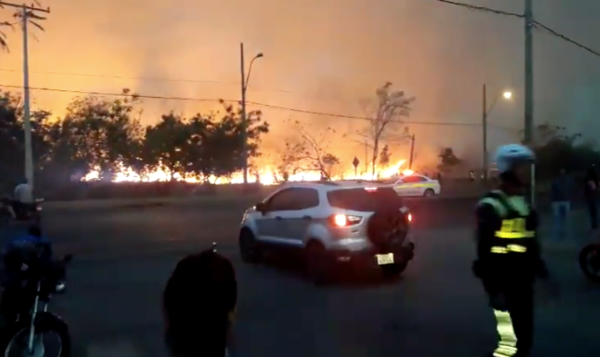 HOY / Incendio consume 25 hectáreas de Asunción en pocas horas y humo vence a aviones hidrantes