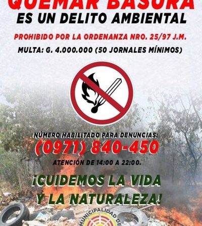 Habilitan número para denuncias por quema de basura y crean brigadas de intervención