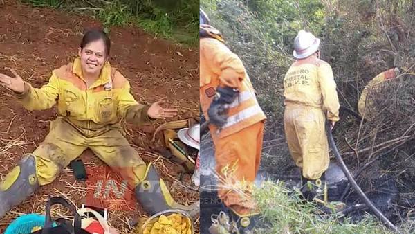 VALIENTE BOMBERA ITAPUENSE CELEBRÓ SU CUMPLEAÑOS APAGANDO INCENDIOS