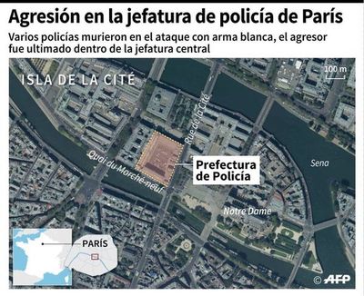 Cuatro policías y un agresor muertos en ataque en jefatura policíal de París - Mundo - ABC Color