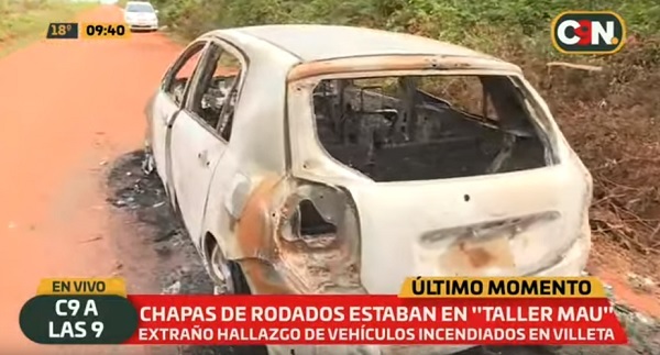 Incineran autos denunciados como robados