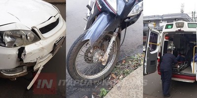 ACCIDENTE SOBRE IRRAZABAL Y CURUPAYTY DEJA MOTOCICLISTA HERIDA