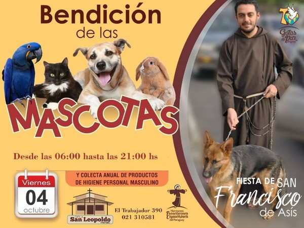 Capuchinos bendicen a las mascotas