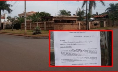 Familia Aguinagalde también es notificada para que retiren garita