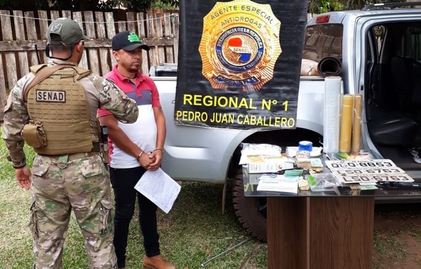 Senad detuvo a traficante de marihuana en Capitán Bado