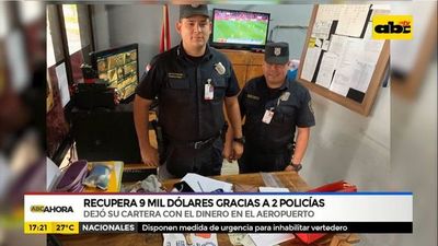 Recupera 9 mil dólares gracias a 2 policías - ABC Noticias - ABC Color