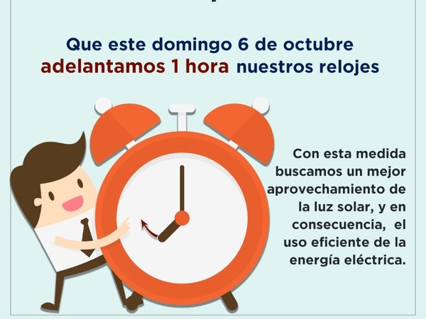 La hora oficial paraguaya se adelanta 60 minutos desde esta medianoche