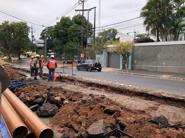 Calles intervenidas en Asunción por trabajos de alcantarillado sanitario