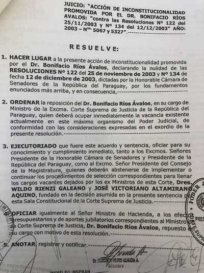 Parlamento y Poder Judicial en guerra: reposición de exministro destituido abre virtual juicio político a nuevo ministro de Corte - ADN Paraguayo