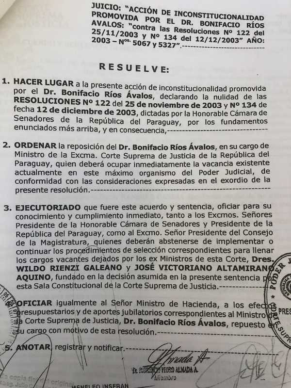 Parlamento y Poder Judicial en guerra: reposición de exministro destituido abre virtual juicio político a nuevo ministro de Corte - ADN Paraguayo