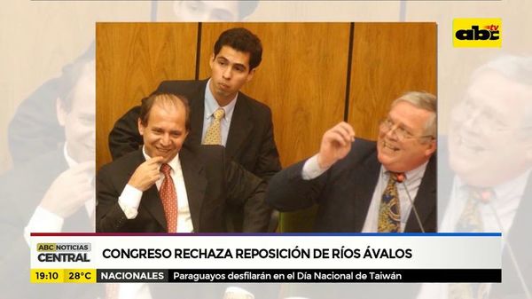 Congreso rechaza reposición de Ríos Ávalos - ABC Noticias - ABC Color