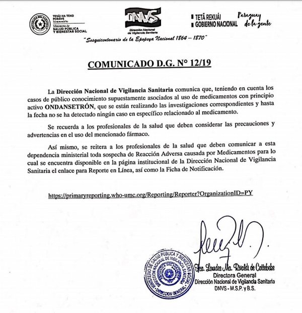 Ministerio de Salud investiga nexo entre fármaco y muertes - Nacionales - ABC Color