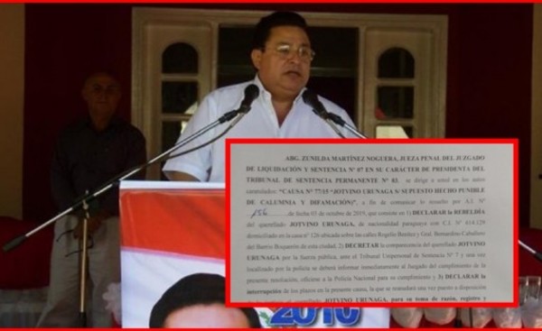Orden de captura contra ex gobernador Jotvino Urunaga