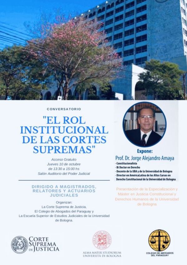 Invitan a conversatorio sobre el rol institucional de las CSJ