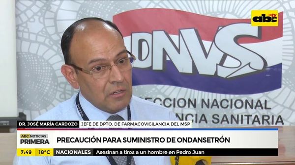 Precaución para suministro del medicamento Ondansetrón - ABC Noticias - ABC Color