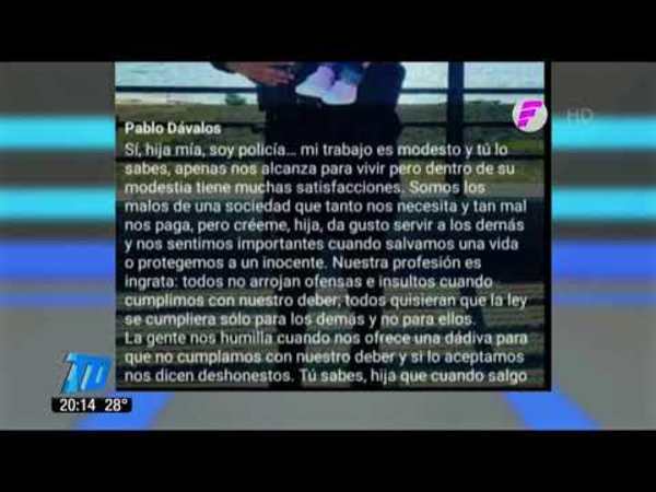 Carta del policía asesinado a su pequeña hija