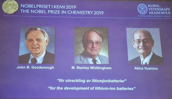 Desarrolladores de baterías de ion-litio logran el Nobel de Química | .::Agencia IP::.