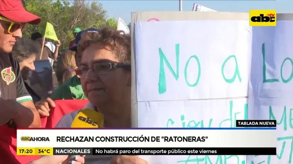 Tablada Nueva: Rechazan construcción de ratoneras - ABC Noticias - ABC Color