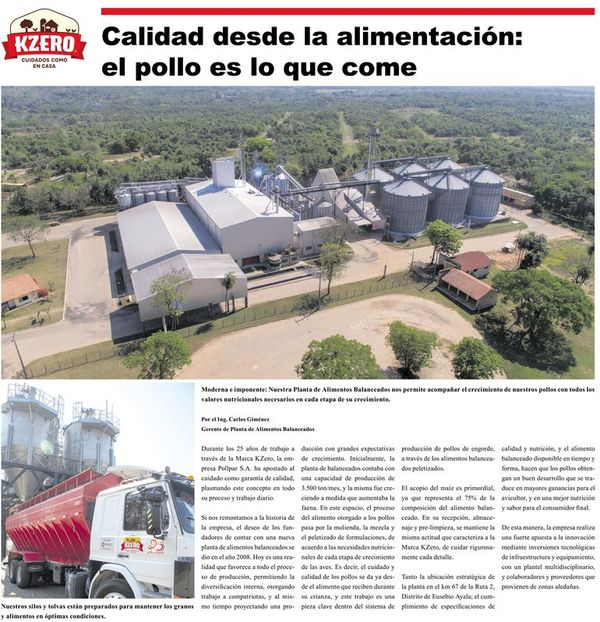 Calidad desde la alimentación: el pollo es lo que come - 25 Años de POLLPAR - ABC Color