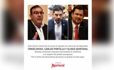 Declaran personas no gratas a Rivas, Portillo y Quintana