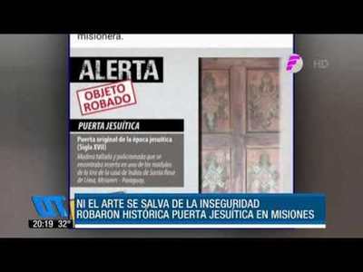 Robaron histórica puerta jesuítica en Misiones