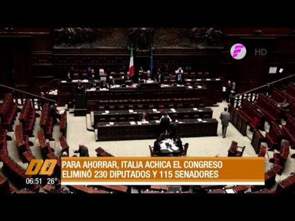 Para ahorrar, Italia eliminó diputados y senadores