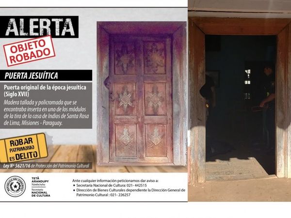 Gobierno paraguayo pide a Interpol emitir alerta por hurto de puerta jesuítica - Digital Misiones