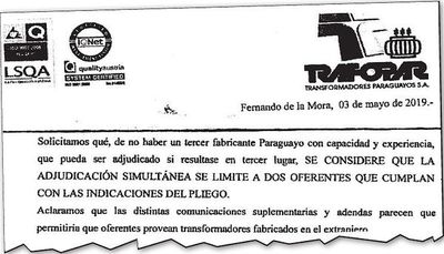 Solicitan una suerte de exclusividad a la ANDE - Economía - ABC Color