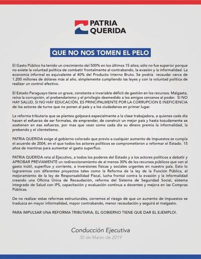 No a reforma tributaria para mantener sistema corrupto afirma PQ