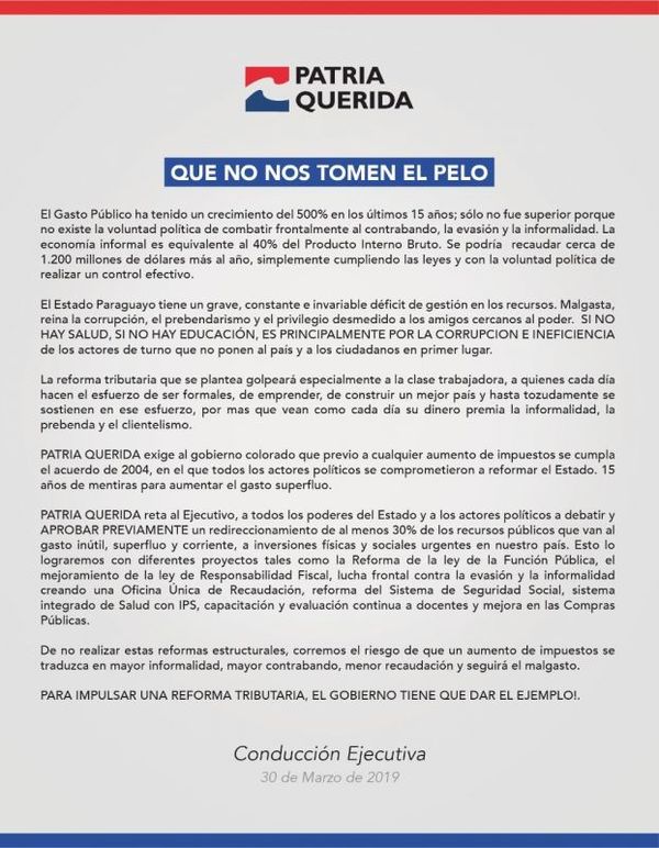 No a reforma tributaria para mantener sistema corrupto afirma PQ