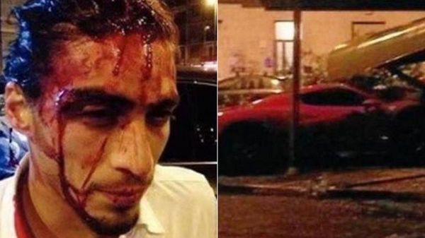Astro uruguayo se estrella en su Ferrari en Turín