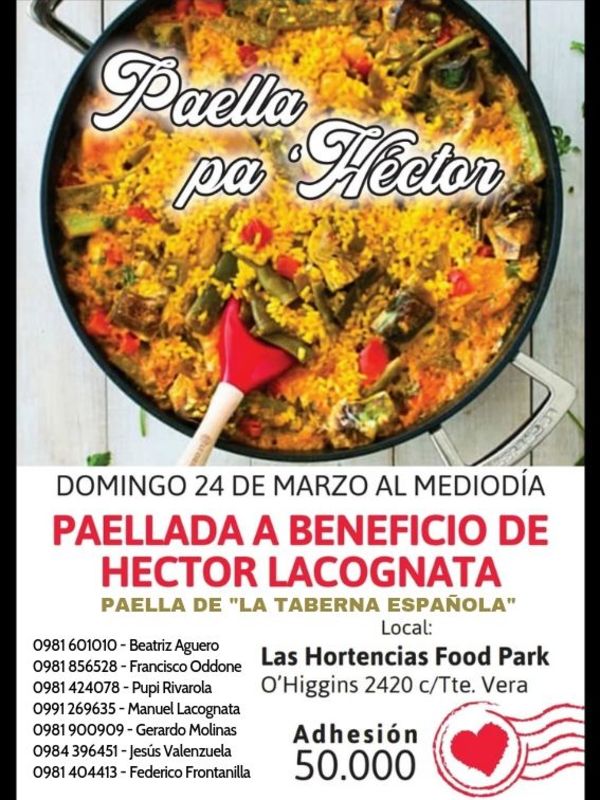 Realizan paella en beneficio del ex ministro Hector Lacognata en delicado estado