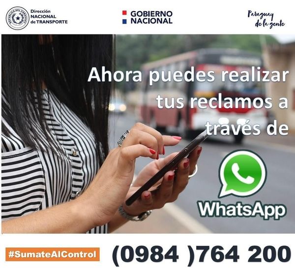 Ciudadanía puede denunciar a líneas del transporte en un WhatsApp
