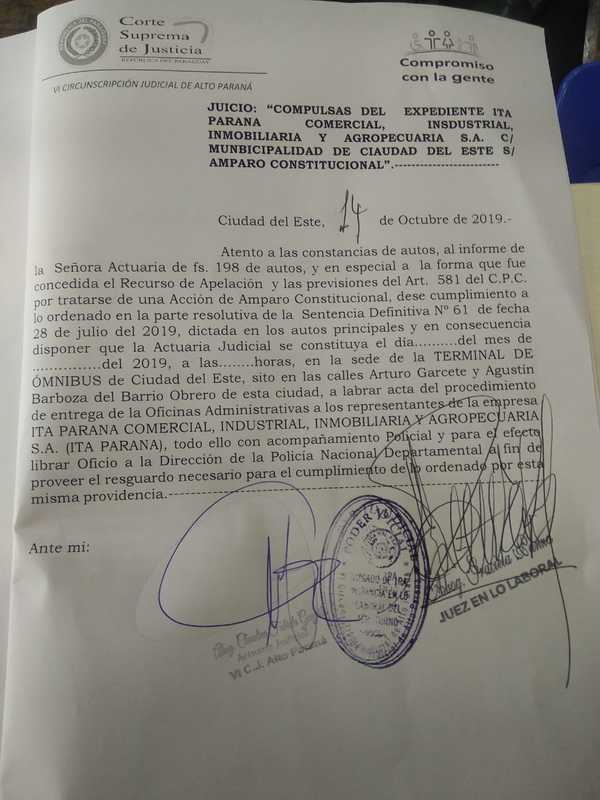 Juez en lo laboral ordena cumplimiento de sentencia definitiva contra la comuna