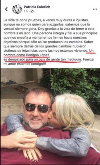 Esposa de Benigno López trata al país de mediocres