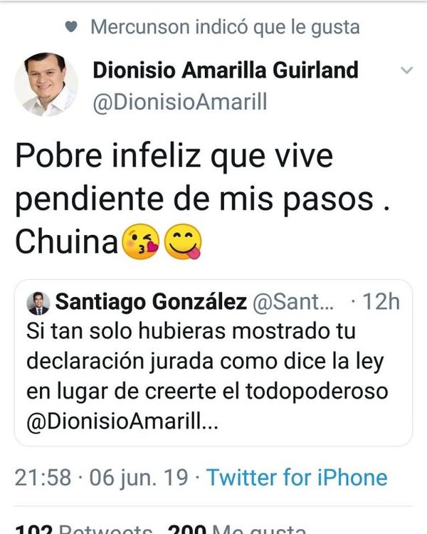 Dionisio Amarilla sigue disparando contra periodista
