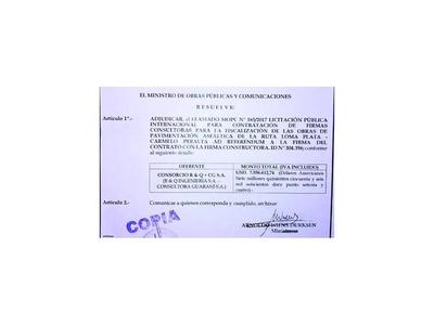 Tras críticas, MOPC adjudicó fiscalización de la ruta bioceánica