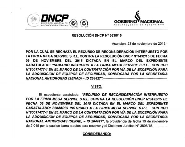 Rechazan recurso de Mega Service S.R.L., adjudicada en millonaria licitación pese a estar inhabilitada