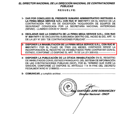Comando de la Armada adjudicó multimillonaria licitación a empresa inhabilitada Mega Service S.R.L