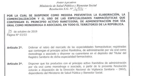 Ordenan retiro de 'ranitidina' por contener sustancia impura